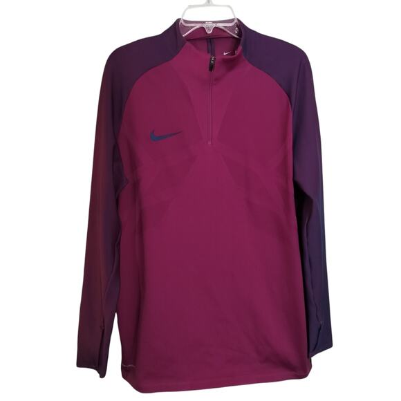 4537) Nike Aeroswift Lightweight Purple Quarter Zip Soccer Purple Top XL - Picture 2 of 11